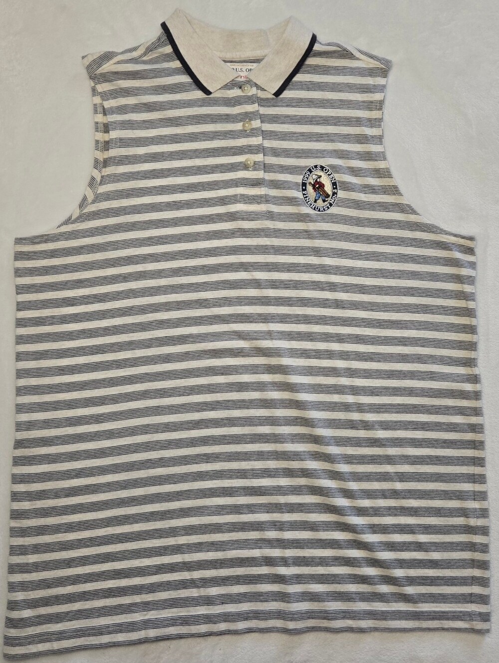 Izod Club 1999 US Open Pinehurst Stripe Sleevless Golf Polo XL